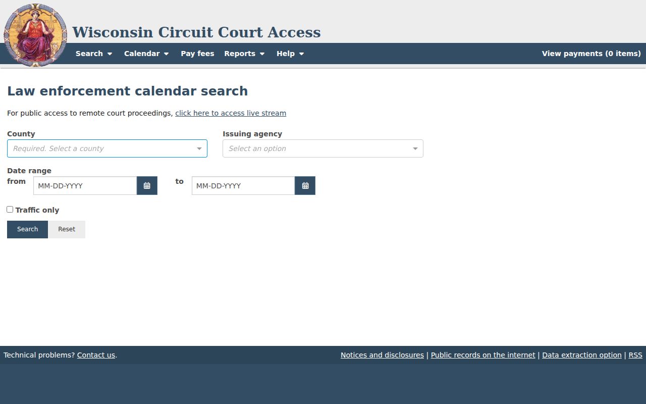 Richland County court schedule agency date and traffic filters