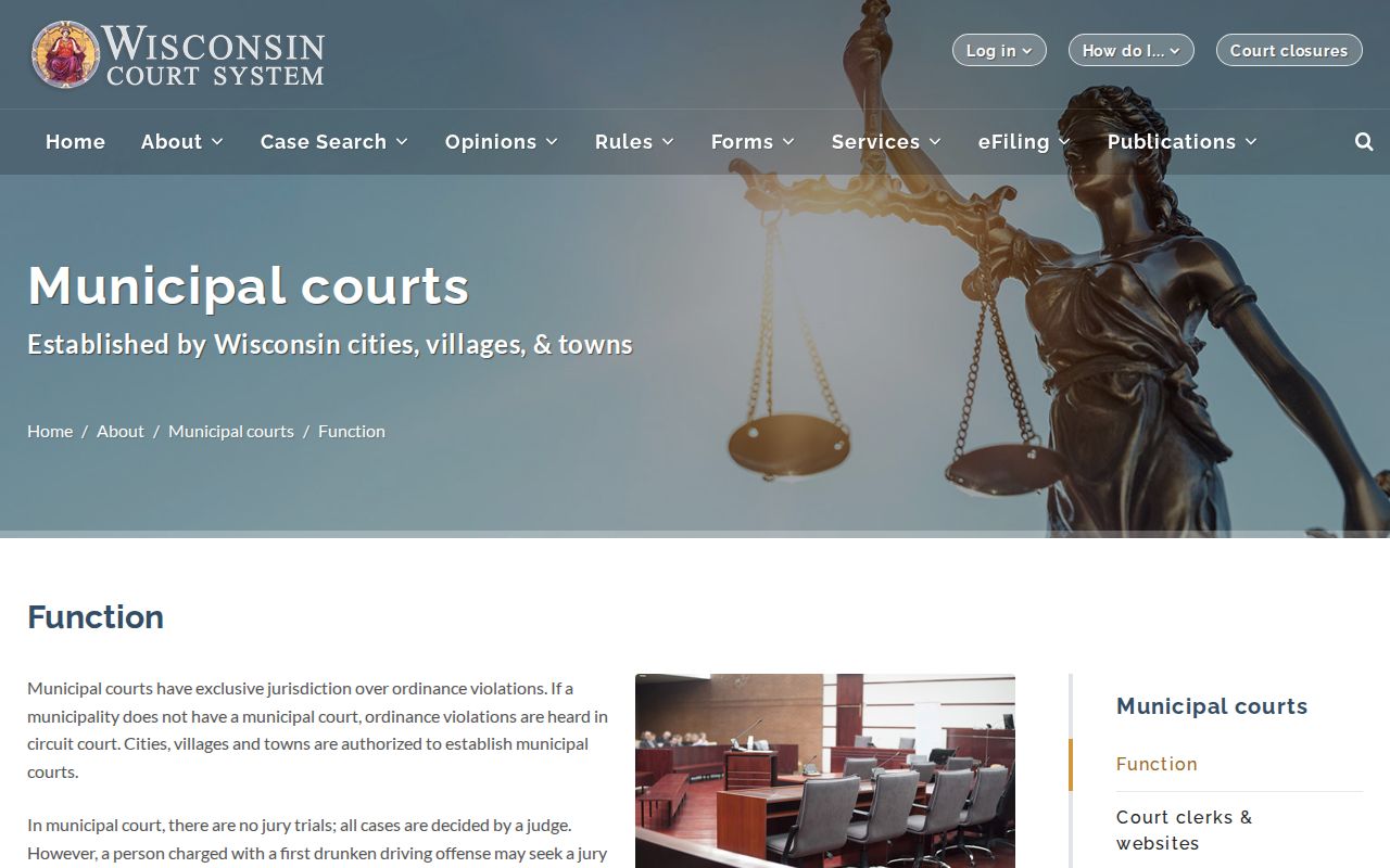 Richland County court docket records showing municipal jurisdiction and appeal rules