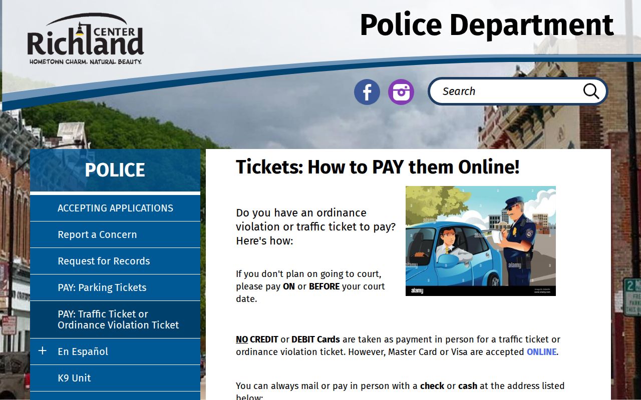Richland County traffic court ticket payment instructions
