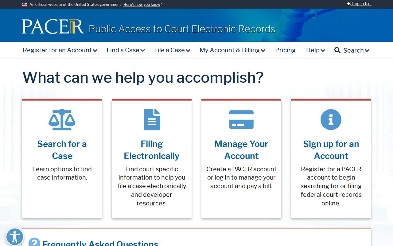 Richland County federal court docket record search and PACER access information