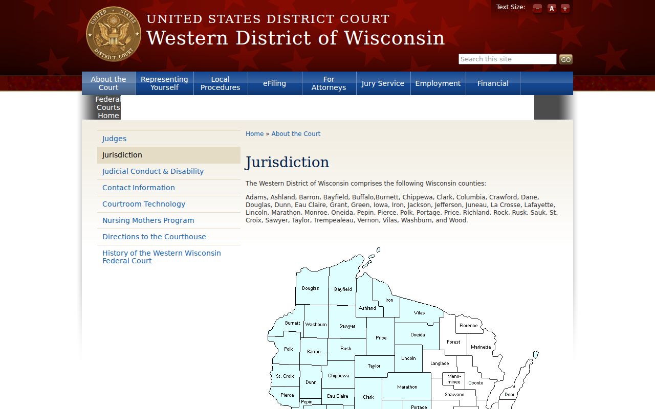 Richland County federal court docket records in Western District jurisdiction information
